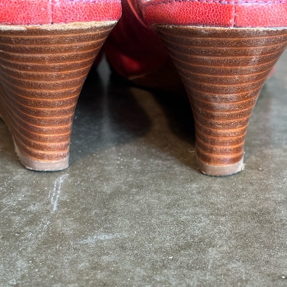 Fugitive By Francesco Rossi Heeled Clogs Red / Pink Business EU 39 / Women’s 8.5 - Picture 4 of 11